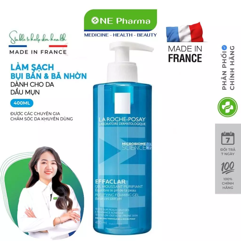 Sữa Rửa Mặt Tạo Bọt La Roche-Posay Effaclar Cho Da Dầu Nhạy Cảm 400ml