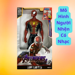 Siêu Nhân Nhện Mô Hình Spiderman Nhựa Đặc Cao 30cm có nhạc kèm đèn cho bé vừa chơi vừa thư giãn với âm thanh vui nhộn