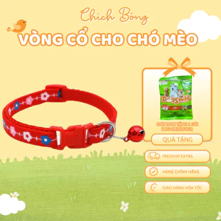 Vòng cổ cho chó mèo, vòng cổ lục lạc cho thú cưng hình dấu chân chó mèo thiết kế 2 lớp chắc chắn đầy đủ màu