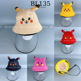 Nón bucket trẻ em Pikachu kaki [4-8 tuổi 52-54cm], mũ chống nắng, bụi bẩn, giọt bắn cho bé may sẵn kính - BL135_FASHION