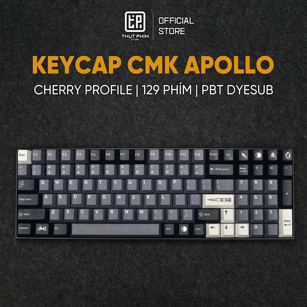 Keycap CMK Apollo (Cherry profile/129 phím/PBT Dyesub) nút bàn phím cơ – Thụt Phím Store