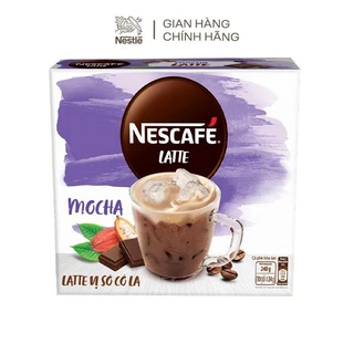 Cà phê hòa tan NESCAFÉ Latte Vị Sô cô la (Hộp 10 gói x 24g)