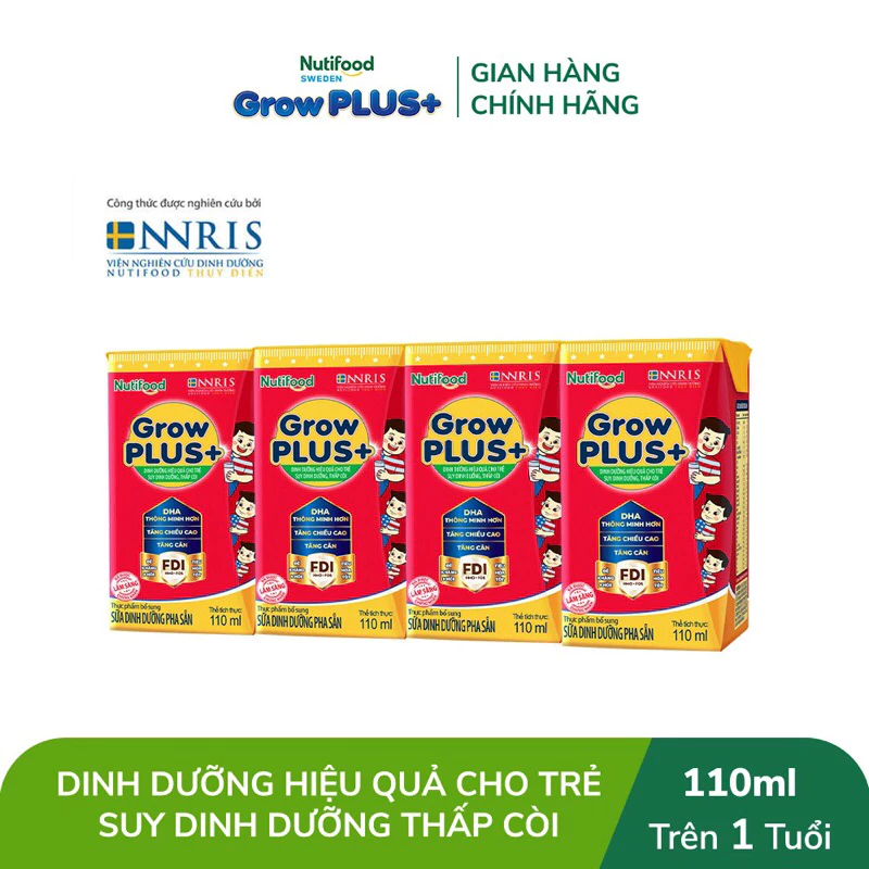 Lốc sữa bột pha sẵn Nutifood Growplus