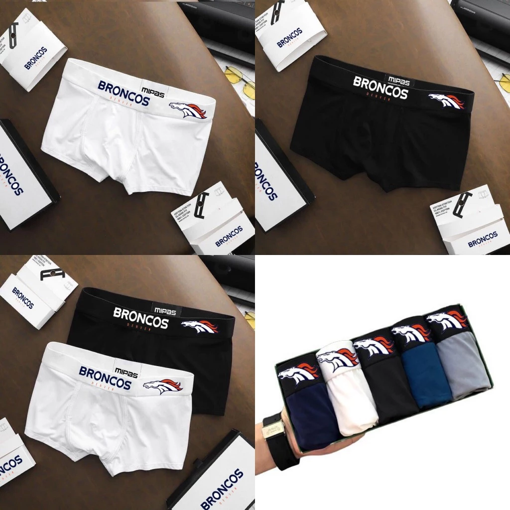 Hộp 4 quần lót Boxer nam Broncos cao cấp chất thun lạnh đẹp, Quần sịp nam ĐÙI mềm mại co dãn 4 chiều đủ size L-4XL