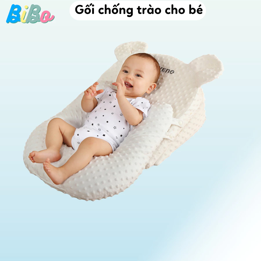 Đệm gối ngủ chống trào ngược và gối định hình tư thế ngủ cho bé, gối chống trào cao cấp MK23045