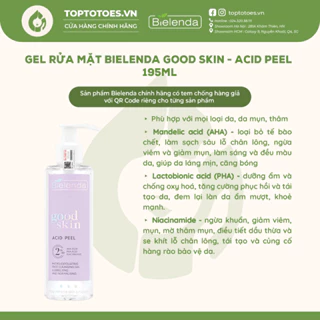 Gel rửa mặt Bielenda Good Skin - Acid Peel làm sạch sâu, ngừa mụn, mờ thâm 195ml