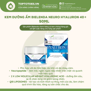 Kem dưỡng ẩm Bielenda Neuro Hyaluron Moisturizing Anti Wrinkle Cream Concentrate 40+ Day Night dưỡng ẩm và trẻ hóa da