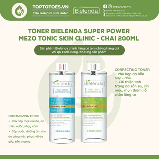 Toner Bielenda Super Power Mezo Tonic Skin Clinic Correcting làm căng bóng, mờ thâm/ Moisturizing cấp nước, dưỡng ẩm