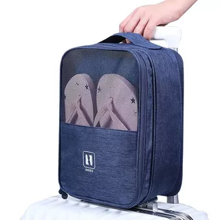 Túi lưới đựng giày dép du lịch 1 ngăn có dây gắn tay cầm vali chống nước
