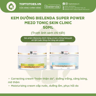 Kem dưỡng Bielenda Super Power Mezo Skin Clinic Correcting sáng da, mờ thâm/ Moisturizing dưỡng ẩm, phục hồi