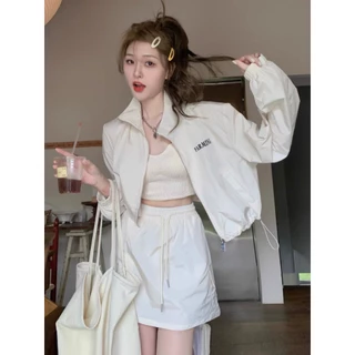 Áo Khoác Dù Form Croptop In Logo Trước Siêu Xinh Năng Động - OLIVIA CLOTHER