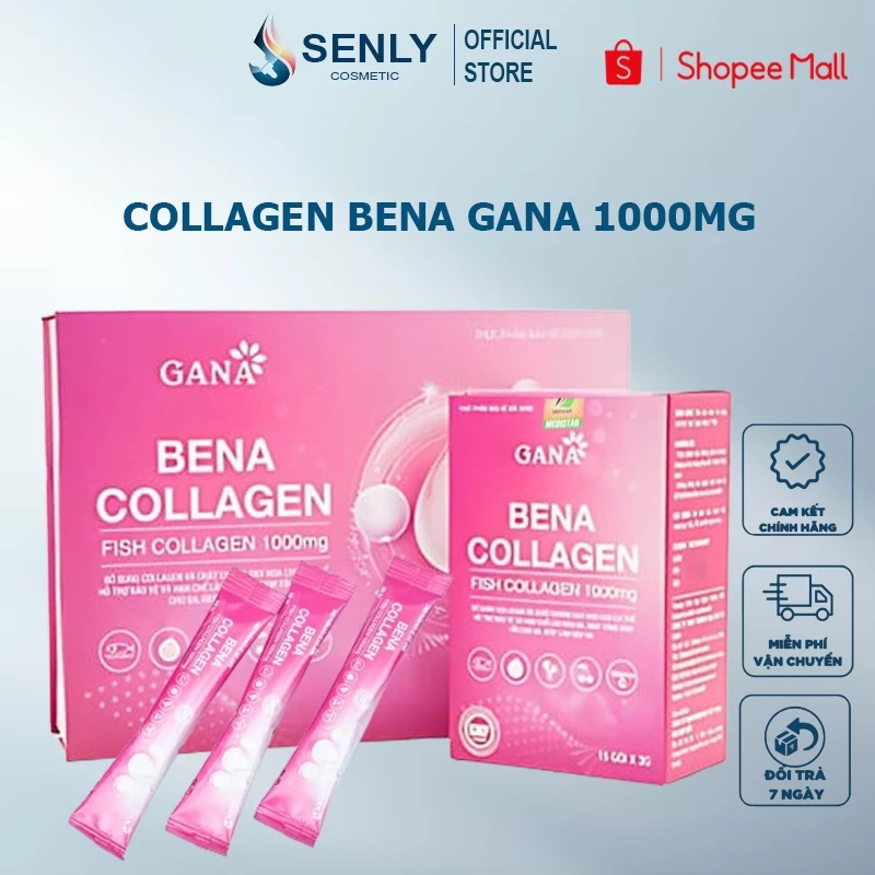 BENA Collagen GANA SLIMMING CARE Hộp 30 Gói Giúp Trẻ Hóa Làn Da Tăng Độ Đàn Hồi Cấp Ẩm