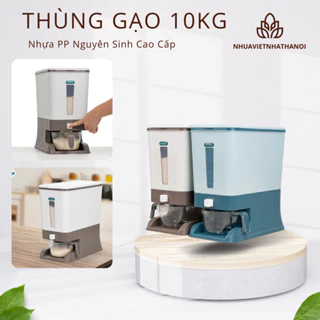 Thùng đựng gạo 10kg  HOKORI 5338 , nhựa cao cấp PP nguyên sinh an toàn tiện lợi