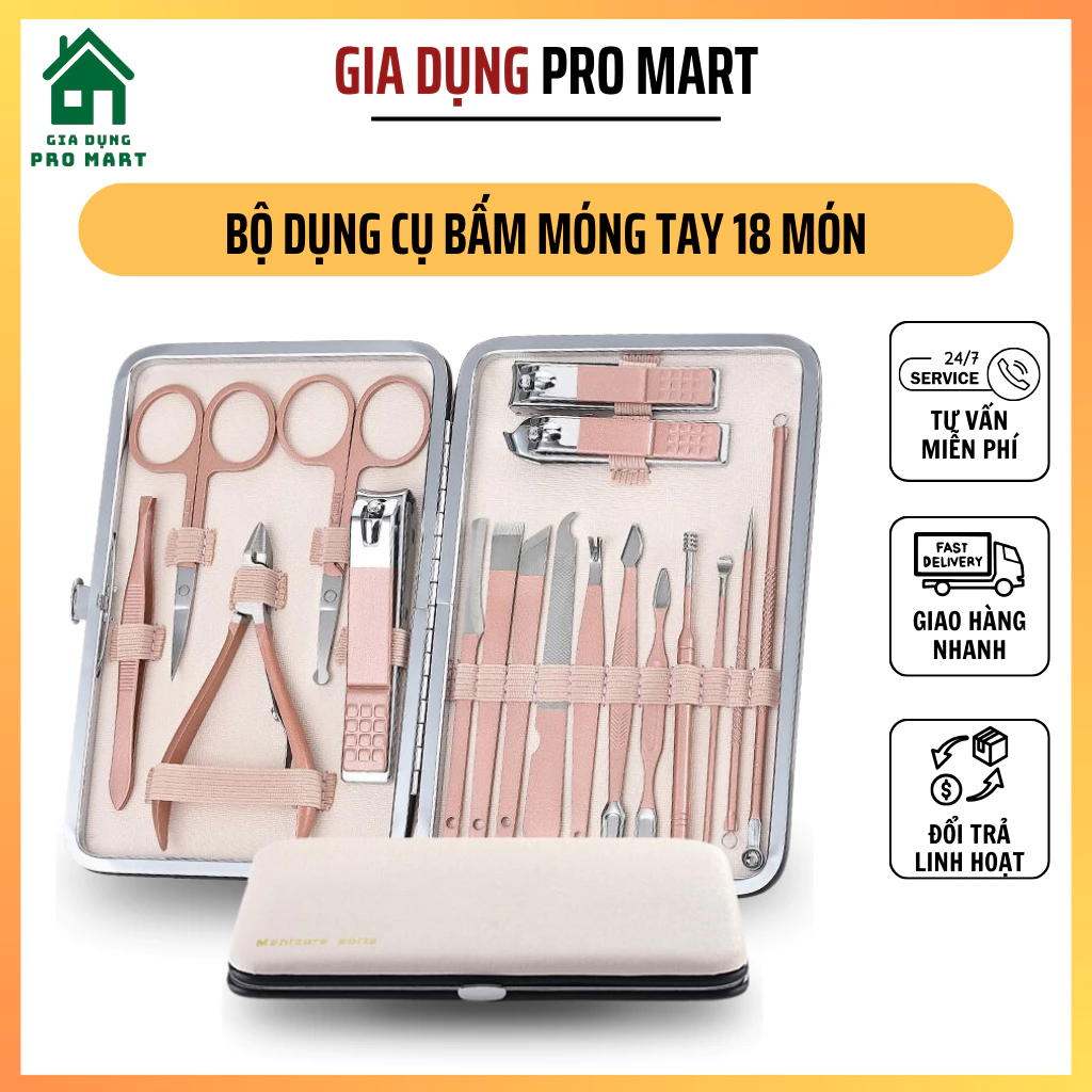 Bộ Dụng Cụ Bấm Móng Tay 16 món,Bộ cắt tỉa móng tay 3DM 16 Chi Tiết Nail Care Cao Cấp