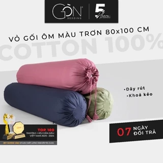 [Nhiều màu - Đặt trước] Vỏ Gối Ôm Gòn Bedding Cotton 100% Hàn Quốc Màu Trơn Kích thước 80x100cm