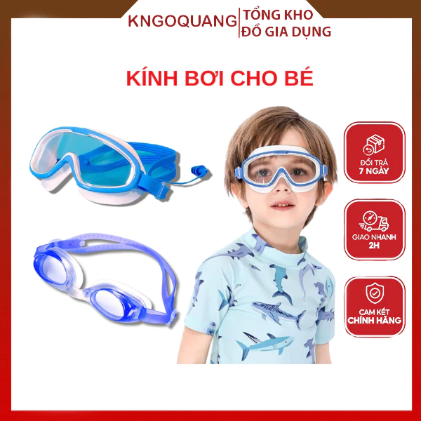 Kính Bơi Trẻ Em Cao Cấp Tặng Kèm Nút Bịt Tai Chống Nước Có Chọn Màu 3-10 Tuổi