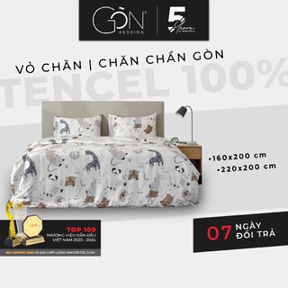 Vỏ Chăn Lồng Ruột, Chăn Chần Gòn Lụa Tencel 60s Hoạ Tiết 2mx2m2 Gòn Bedding Cao Cấp