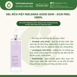 Gel rửa mặt Bielenda Good Skin - Acid Peel làm sạch sâu, ngừa mụn, mờ thâm 195ml