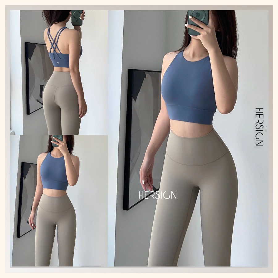 Set đồ tập yoga nữ Đồ tập gym áo bra quần legging cao cấp HERSIGN-SMIXB21L20B2 BST HERSIGN CORELYNE