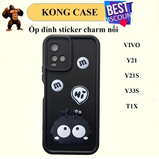 Ốp lưng Vivo Y21 / Y21s / Y33s / T1x ốp béo đính charm sticker nổi | KONG CASE