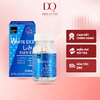 Viên uống trắng da WHITE EX, bổ sung Vitamin C, mờ thâm nám Nhật Bản, nâng từ 2-4 tone da, 270v