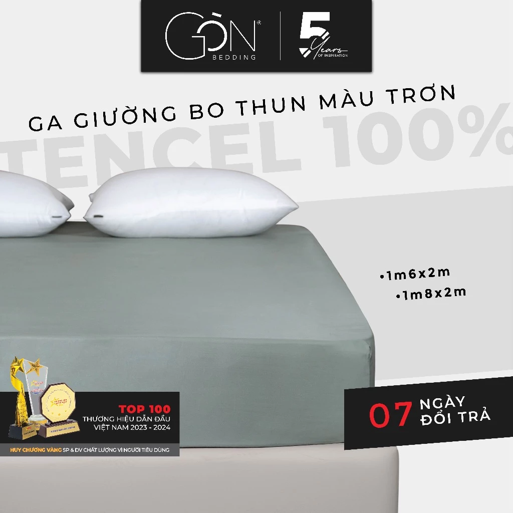 [Nhiều màu] Ga Giường Bo Thun Gòn Bedding Lụa Tencel Cao Cấp Màu Trơn 1m6x2m | 1m8x2m (không xù lông, không trơn trượt)