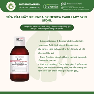 Sữa rửa mặt Bielenda Dr Medica Capillaries Soothing Micellar Emulsion giảm mẩn đỏ, dị ứng, kích ứng, giãn mao mạch