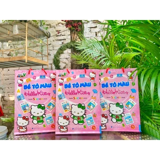 sách - Túi bé tô màu Hello Kitty (túi gồm 5 cuốn tặng kèm sticker)