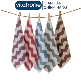 Khăn Lau Đa Năng Vilahome, Khăn Vải Bông Mềm Mịn, Thấm Hút Nước KT 30x50cm, Khăn Hàn Sọc To