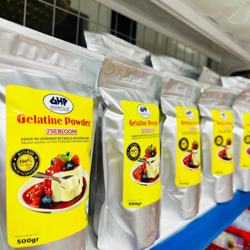 500gr Bột gelatine ewald Đức 250 bloom - Bột gelatine làm chè khúc bạch