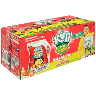 Thùng sữa kun 24 túi 110ml hương dâu