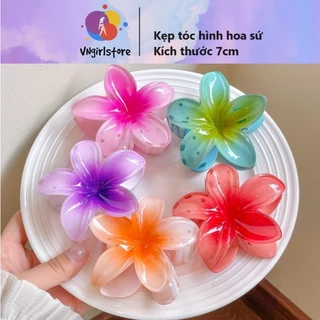 Kẹp tóc nhựa hoa sứ kích thước 7cm, phong cách thời trang hiện đại, chất lượng cao .