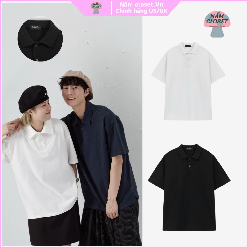 Áo thun POLO trơn vải cá sấu cotton cao cấp chất co dãn ,mềm mại,không nhăn áo thun có cổ form rộng nam nữ unisex NAT21