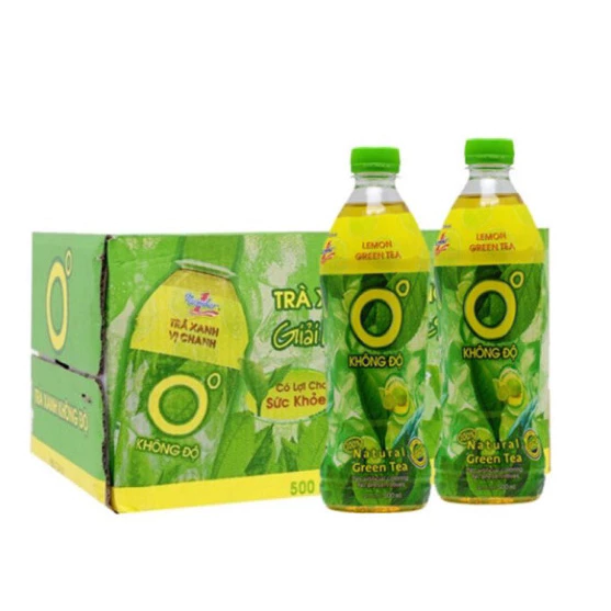 Thùng 24 chai trà xanh không độ 455ml/chai