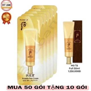 50 gói Kem chống nắng  đa năng chống tia UVA , UVB tia tử ngoại chống nhăn Whoo Jin Hea Yoon Sun Wrinkle Sun SPF 50+