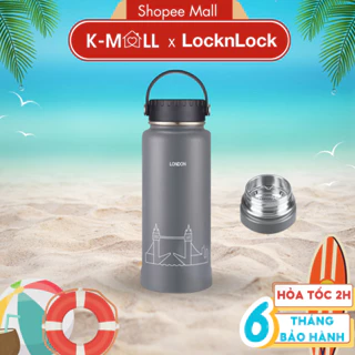 Bình giữ nhiệt LocknLock 897ml Riga Tumbler LHC4160 Màu Xám , có khay lọc trà và quai xách - K-MALL