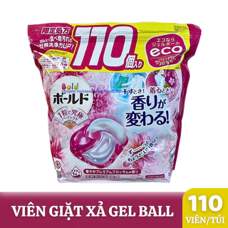 Viên giặt xả 4 in 1 Gel Ball Bold Nội Địa Nhật mẫu mới thơm sạch siêu tiện lợi - Túi 110 viên