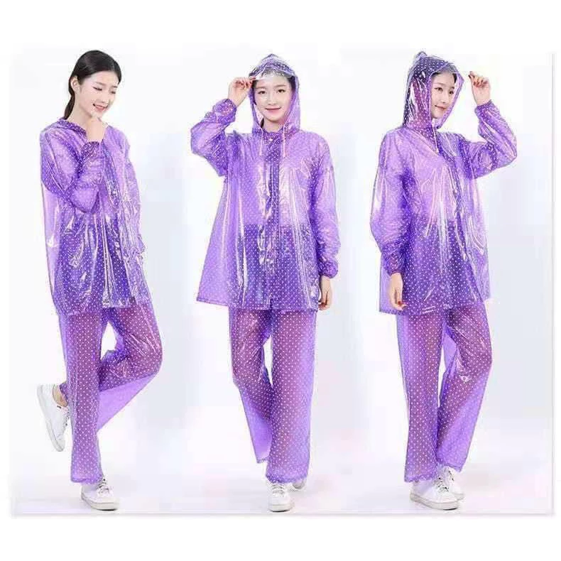 Áo mưa bộ chấm bi Ánh Dương chất liệu PVE không thấm nước