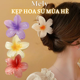 Kẹp Tóc Hoa sứ mùa hè nhiều màu sắc kẹp càng cua size lớn nữ tính Phong Cách Hawaii Mely T93