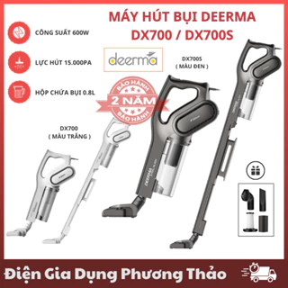 Máy Hút Bụi Cầm Tay DEERMA DX700, Công suất 600W, Lực hút 15000Pa, Công nghệ lốc xoáy - Pro Cyclone, Bảo hành 24 tháng