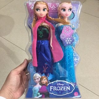 Búp bê Elsa & Anna có khớp hộp ép kính 30cm