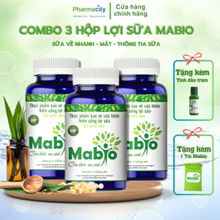 Combo 3 Hộp Lợi Sữa Mabio - Giúp sữa về nhanh chóng, sữa đặc và mát, thông tắc tia sữa (Hộp 60 Viên)