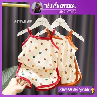 Quần áo trẻ em, Quần áo hè bé gái, đồ bộ 2 dây mặc nhà vải mềm mát cho bé 9-27kg S1399 | Tiểu Yến KID