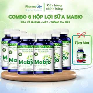 Combo 6 Hộp Lợi Sữa Mabio - Giúp sữa về nhanh chóng, sữa đặc và mát, thông tắc tia sữa (Hộp 60 Viên)