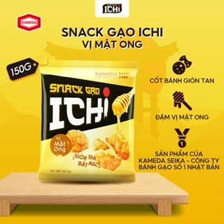 Snack gạo Nhật ICHI vị mật ong gói 150g, bánh gạo chiên viên nhỏ ăn vặt giòn tan, vừa miệng