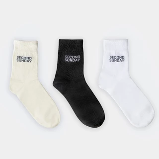 Tất cao cổ Seccond Sunday Basic Logo Crew Socks SA02