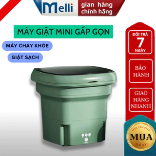 Máy giặt mini MELLI gấp gọn - chuyên dùng cho quần áo bé, tất, đồ lót, khả năng khử khuẩn bằng ánh sáng xanh