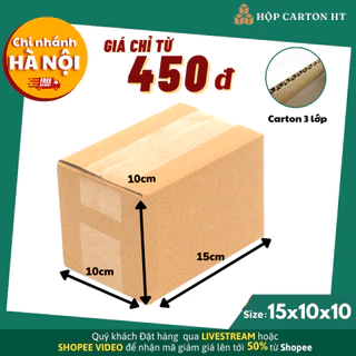 Hộp Carton đóng hàng 15x10x10 đựng giày dép, phụ kiện đồ gia dụng giá rẻ - Hộp Carton HT