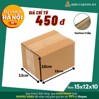 Hộp carton đóng hàng 15x12x10 đựng giày dép, phụ kiện đồ gia dụng giá rẻ - Hộp Carton HT