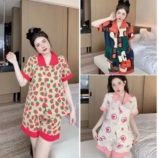 Set Đồ Bộ Pyjama Áo Cộc Quần Đùi Chất Mát Đồ Bộ Ngủ Nữ Mặc Nhà Siêu Rẻ Vải Kate Thái Hàng Tại Xưởng MunLive